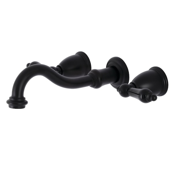 Kingston Brass KS3120PKL Duchess Two-Handle Wall Mount Bathroom Faucet, Matte Black KS3120PKL - main